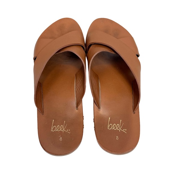 Beek Palila Tan Leather Slide Sandals Women’s Size 8 - Picture 4 of 8